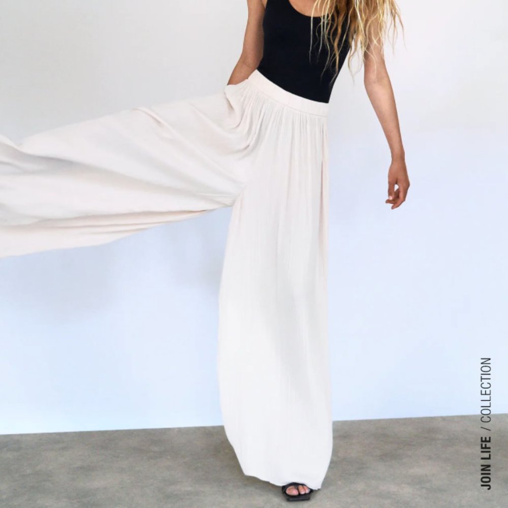 ZARA PLEATED PALAZZO PANTS